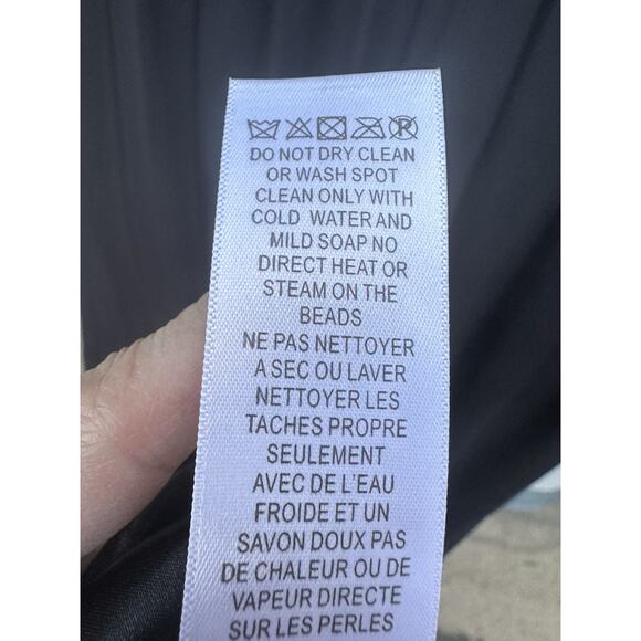 Aidan Mattox Black Illusion Neckline Lace & Silk Chiffon Gown Sz 6 Party Formal - Picture 12 of 16